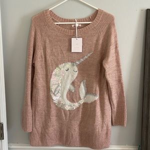 Lauren Conrad Pink Narwhal Sweater